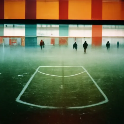 картина футбольного стадиона с игроками на фоне